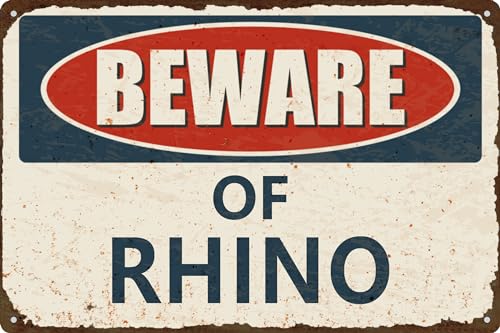 Warnschild "Beware of Nashorn", 30,5 x 20,3 cm, Metallschilder für Bauernhöfe, Outdoor, Terrasse, Café, Retro-Stil Warnschild "Beware of Nashorn", 30,5 x 20,3 cm, Metallschilder für Bauernhöfe, Outdoor, Terrasse, Café, Retro-Stil von Generisch