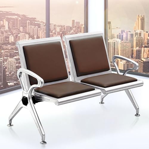 Wartezimmer Bank Stühle 2er Set PU Leder mit Rückenlehnen und Armlehnen Stahlrahmen Sitzbank für Empfang Lobby Flughafen Krankenhaus Salon Wartezimmer Bank Stühle 2er Set PU Leder mit Rückenlehnen und Armlehnen Stahlrahmen Sitzbank für Empfang Lobby Flughafen Krankenhaus Salon von Generisch