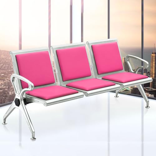 Wartezimmerbank mit 3-Sitzern und Rückenlehnen, robustem Stahlrahmen und bequemen Lederkissen, ideal für Büro, Flughafen, Bank und Krankenhaus-Lobbies Wartezimmerbank mit 3-Sitzern und Rückenlehnen, robustem Stahlrahmen und bequemen Lederkissen, ideal für Büro, Flughafen, Bank und Krankenhaus-Lobbies von Generisch