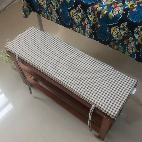 Waschbare Sitzpolster für Terrasse und Erkerfenster, für lange Stühle, Bankkissen mit Bändern, 120 x 45 x 3 cm, Muster 8, perfekt für Veranda und Eingangsbereich von Generisch
