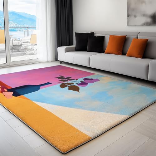 Waschbare Teppiche 180 x 240 cm rutschfest Abstrakte Kunst Teppich, Ölgemälde Vase Geometrie Indoor Wohnzimmer Teppich Böden Dekor für Schlafzimmer Jugendzimmer Badezimmer Waschbare Teppiche 180 x 240 cm rutschfest Abstrakte Kunst Teppich, Ölgemälde Vase Geometrie Indoor Wohnzimmer Teppich Böden Dekor für Schlafzimmer Jugendzimmer Badezimmer von Generisch