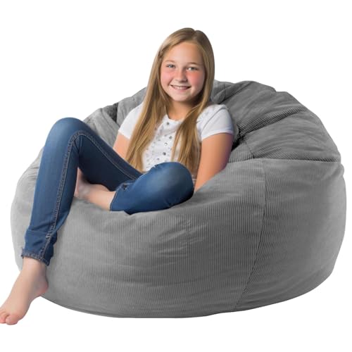 Waschbarer Cord-Sitzsack-Bezug – Premium-Stofftier-Aufbewahrung und Lazy Sofa Lösung für Erwachsene und Kinder von Generisch