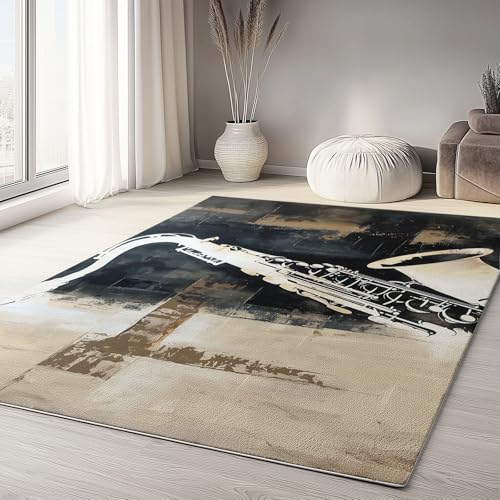 Waschbarer Rutschfester Teppich 80 x 150cm, Abstraktes Retro-Musikinstrument Leichte und Flauschig Matte Strapazierfähig für Flur Eingangsbereich Wohnzimmer Kinderzimmer Teppiche Gegend von Generisch