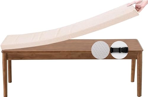 Waschbares Bankkissen für den Außenbereich, rutschfestes Sitzkissen für Garten, Terrasse, Innenbereich, abnehmbares dickes 5 cm Sofakissen für Fensterbank, Beige, 150 x 45 cm Waschbares Bankkissen für den Außenbereich, rutschfestes Sitzkissen für Garten, Terrasse, Innenbereich, abnehmbares dickes 5 cm Sofakissen für Fensterbank, Beige, 150 x 45 cm von Generisch