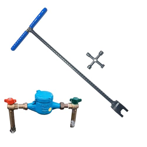 Wasser Absperrhahn Schlüssel | T-förmiger ergonomischer Schlüssel - T Griff Ventilschlüssel | Für Klempnerei Bewässerung Camping Garten Rasen Bau Wasser Absperrhahn Schlüssel | T-förmiger ergonomischer Schlüssel - T Griff Ventilschlüssel | Für Klempnerei Bewässerung Camping Garten Rasen Bau von Generisch