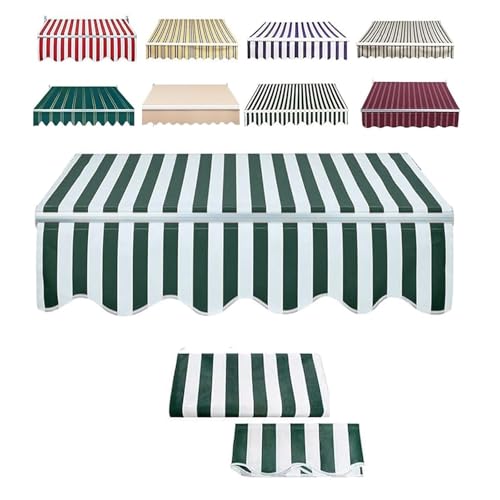 Wasserabweisender Polyester-Markisenstoff, Ersatz, UV-Schutz, Segeltuch für Terrasse, Hof, Fenster und Tür, Sonnenschutz, Cyan, 3,5 x 2 m (3,5 m) von Generisch