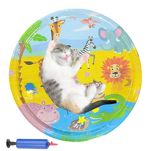 Wasserbett für Katzen, sensorische Spielmatte | interaktive kühlende Basis für zu Hause Wohnung Schlaf warme Sommernacht von Generisch