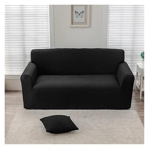 Wasserdicht Stretch Sofabezug Verstellbare L-Form Schonbezug für 1/2/3/4 Sitzer, Schwarz (3-Sitzer, 190-230cm), Elastischer Stoff, Einfach zu Installieren von Generisch