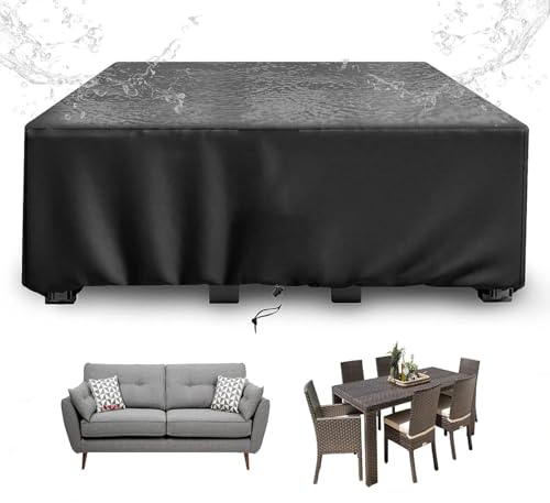 Wasserdicht Terrasse Sofa & Tisch Abdeckung Set Rechteckig/Quadratisch UV-beständig 360x200x75cm Strapazierfähiges 420D Oxford-Gewebe Reißfest Outdoor Schutz Wasserdicht Terrasse Sofa & Tisch Abdeckung Set Rechteckig/Quadratisch UV-beständig 360x200x75cm Strapazierfähiges 420D Oxford-Gewebe Reißfest Outdoor Schutz von Generisch