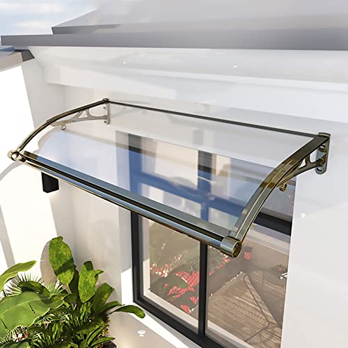 Wasserdicht Terrassenüberdachung 100x480cm für Vorder- & Hintertür Balkon - Stilvoller Sonnen- & Regenschutz für Garten, Hof, Veranda, strapazierfähiger Außenunterstand von Generisch