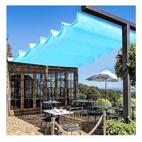 Wasserdichte, einziehbare Pergola-Vordach, Ersatz – UV-Block-Wellen-Markisenabdeckung, Schiebedraht, Schatten für Terrasse, Hinterhof, Deck – regendicht für den Außenbereich von Generisch