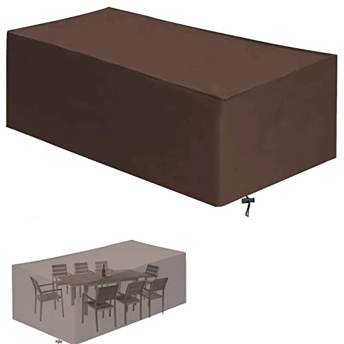 Wasserdichte, robuste 420D-Oxford-Gewebe-Abdeckung für Terrassenset, 213 x 132 x 72 cm, winddicht, reißfest, langlebig, Gartentischabdeckung für Allwetterschutz von Generisch