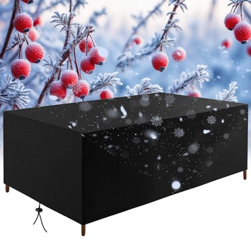 Wasserdichte, robuste Winter-Gartenmöbelabdeckung, 275 x 210 x 95 cm, winddicht, UV-Schutz, 420D, Terrassenabdeckungen für Rattan, Sofa, Tisch und Stuhl, Kälteschutz für Gartenmöbel von Generisch