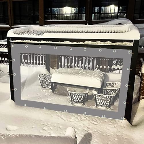 Wasserdichte, transparente Outdoor-Vorhänge mit Seitenteilen, benutzerdefinierte Größe, Grau, wetterbeständig für Terrasse, Veranda, Pavillon, 2,8 x 2 m Outdoor-Dekorlösung Wasserdichte, transparente Outdoor-Vorhänge mit Seitenteilen, benutzerdefinierte Größe, Grau, wetterbeständig für Terrasse, Veranda, Pavillon, 2,8 x 2 m Outdoor-Dekorlösung von Generisch