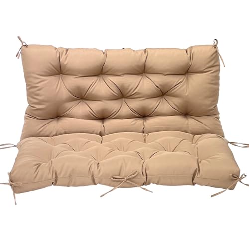 Wasserdichte 10,2 cm dicke Outdoor-Schaukelkissen, 23-Sitzer, Veranda-Ersatzkissen mit Rückenlehne und Bändern (120 x 100 x 10 cm) für Komfort und Haltbarkeit von Generisch