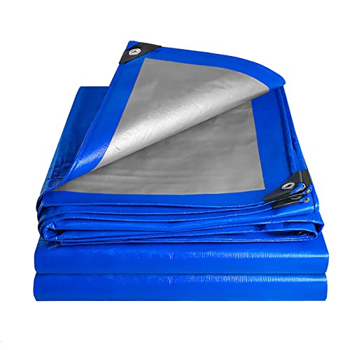 Wasserdichte Abdeckplane, strapazierfähige PE-Plane, 160 g/m², 9 x 14 m, Mehrzweck-Camping-Bodenplane für Möbel und Wohnwagenschutz von Generisch