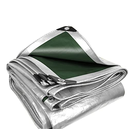 Wasserdichte Abdeckplane, strapazierfähige PE-Plane, 160 g/m², 9 x 14 m, Mehrzweck-Camping-Bodenplane für Möbel und Wohnwagenschutz von Generisch