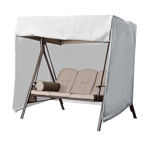Wasserdichte Abdeckung für 24 Sitze Hollywoodschaukel 210D Oxford Schaukelstuhl Schutzhimmel mit Reißverschlüssen Größe:223x152x183cm Grau Gartenschaukel Unterstand von Generisch