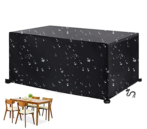 Wasserdichte Abdeckung für Gartenmöbel, 300 x 240 x 85 cm, strapazierfähig, 600D Oxford-Polyester, rechteckig, für Tisch und Stuhl, UV-beständig, für Rattan-Sofas von Generisch