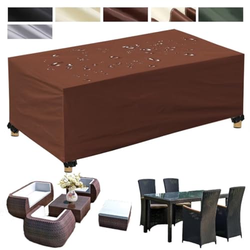 Wasserdichte Abdeckung für Gartenmöbel – 420D Oxford-Gewebe Tischabdeckung für Terrasse – Braun 140 x 140 x 90 cm – wetterfest, UV-beständig, robuster Schutz von Generisch