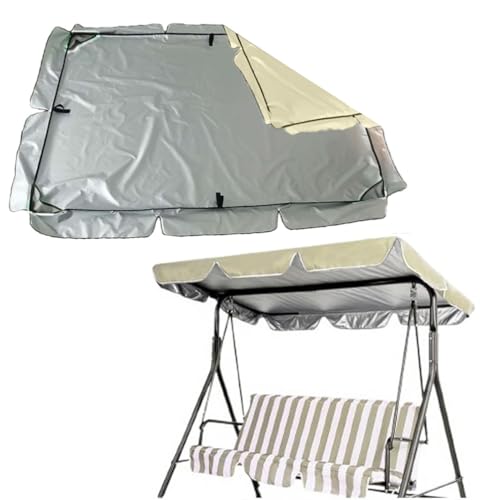 Wasserdichte Abdeckung für Gartenschaukel für den Außenbereich, 3-Sitzer-Gleitschaukel, Ersatzstoff für Terrasse und Hinterhof (Grau, 195 x 125 cm) von Generisch