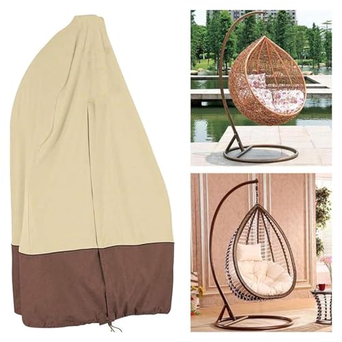 Wasserdichte Abdeckung für Hängesessel, faltbar und leicht zu reinigen, für Gartenschaukelstuhl, Terrassenstühle, Beige, 190 x 115 cm, langlebiger Schutz für Gartenmöbel von Generisch