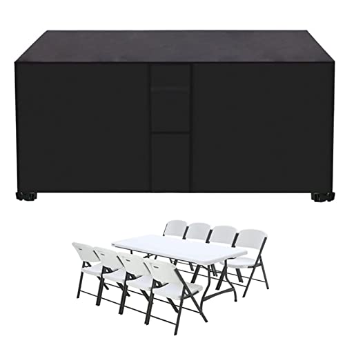 Wasserdichte Abdeckung für Terrassenmöbel, 242 x 162 x 100 cm, 420D Oxford-Gewebe, rechteckig, Rattan-Set, Schutz mit Lüftungsschlitzen, für Outdoor-Stuhl und Tische, Schwarz Wasserdichte Abdeckung für Terrassenmöbel, 242 x 162 x 100 cm, 420D Oxford-Gewebe, rechteckig, Rattan-Set, Schutz mit Lüftungsschlitzen, für Outdoor-Stuhl und Tische, Schwarz von Generisch