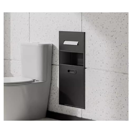 Wasserdichte Badezimmerwand aus Edelstahl – versenktes Aufbewahrungsregal & eingebetteter Toilettenpapierhalter, ideal für den Heim- und Hotelgebrauch, platzsparendes Design von Generisch
