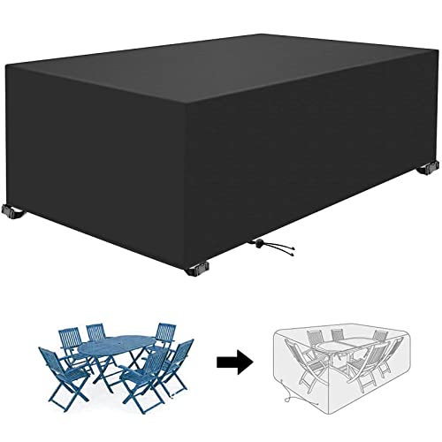 Wasserdichte Gartenmöbel-Abdeckungen, 240 x 194 x 94 cm, schwarz, Terrassen-Set-Abdeckung für rechteckige und quadratische Tische, Outdoor-Sofa-Schutz, 420D Oxford-Gewebe, winddichte Rattan-Abdeckung Wasserdichte Gartenmöbel-Abdeckungen, 240 x 194 x 94 cm, schwarz, Terrassen-Set-Abdeckung für rechteckige und quadratische Tische, Outdoor-Sofa-Schutz, 420D Oxford-Gewebe, winddichte Rattan-Abdeckung von Generisch
