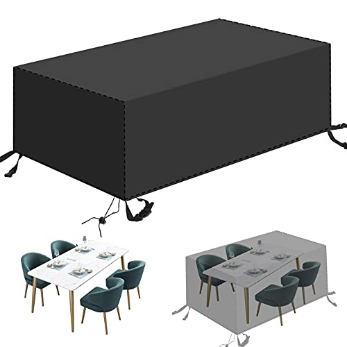 Wasserdichte Gartenmöbelabdeckungen für den Außenbereich, staubdicht, korrosionsbeständig, strapazierfähig, Oxford-Gewebe, 315 x 180 x 74 cm, Schwarz – Schützen Sie Ihre Terrasse von Generisch