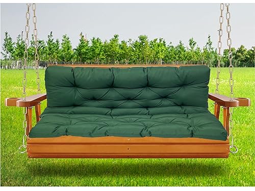 Wasserdichte Gartenschaukelkissen, Ersatz für 2–3 Personen, Bank, Dunkelgrün, 150 x 100 cm, bequeme Rückenlehne für Terrassenmöbel im Freien Wasserdichte Gartenschaukelkissen, Ersatz für 2–3 Personen, Bank, Dunkelgrün, 150 x 100 cm, bequeme Rückenlehne für Terrassenmöbel im Freien von Generisch