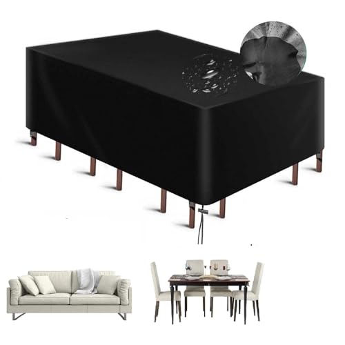 Wasserdichte Gartentischabdeckungen, 360 x 315 x 95 cm, strapazierfähig, reißfest, 600D Oxford-Gewebe, Outdoor-Rattan-Möbel-Set, Schutz, langlebige Terrassenabdeckungen für jedes Wetter Wasserdichte Gartentischabdeckungen, 360 x 315 x 95 cm, strapazierfähig, reißfest, 600D Oxford-Gewebe, Outdoor-Rattan-Möbel-Set, Schutz, langlebige Terrassenabdeckungen für jedes Wetter von Generisch