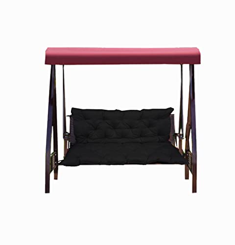 Wasserdichte Hängematten-Bankauflage für Terrassenmöbel im Freien, Ersatzpolster für 2-/3-Sitzer-Überdachung, Schaukelsitz, 150 x 100 x 10 cm, Schwarz mit Bändern Wasserdichte Hängematten-Bankauflage für Terrassenmöbel im Freien, Ersatzpolster für 2-/3-Sitzer-Überdachung, Schaukelsitz, 150 x 100 x 10 cm, Schwarz mit Bändern von Generisch