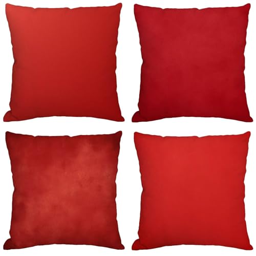 Wasserdichte Outdoor-Kissenbezüge, 20 x 20 cm, roter Samt, Dekokissen, nordischer Stil, dekorative Sofakissen mit verstecktem Reißverschluss, für den Innen- und Außenbereich, Y-1013 Wasserdichte Outdoor-Kissenbezüge, 20 x 20 cm, roter Samt, Dekokissen, nordischer Stil, dekorative Sofakissen mit verstecktem Reißverschluss, für den Innen- und Außenbereich, Y-1013 von Generisch