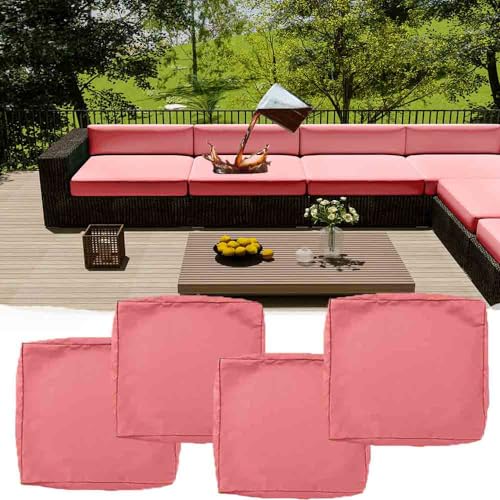 Wasserdichte Outdoor-Kissenbezüge, abnehmbar, mit Reißverschluss, Sofakissen für Terrassen- und Rattanmöbel, 60 x 55 x 10 cm, Ersatzbezüge für den Innen- und Außenbereich, 4 Stück Wasserdichte Outdoor-Kissenbezüge, abnehmbar, mit Reißverschluss, Sofakissen für Terrassen- und Rattanmöbel, 60 x 55 x 10 cm, Ersatzbezüge für den Innen- und Außenbereich, 4 Stück von Generisch
