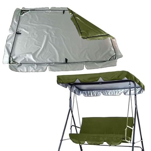 Wasserdichte Outdoor-Schaukel-Abdeckung – 3-Sitzer-Terrassengleiter, Ersatz-Schattenstoff (grau, 195 x 125 cm) für Gartenbank und Veranda-Möbel von Generisch
