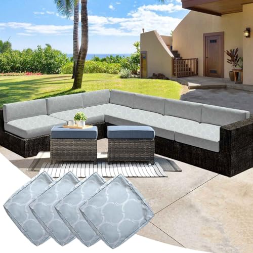 Wasserdichte Outdoor-Sofakissen, 4er-Set, Terrassenmöbel, Ersatz-Sitzbezüge mit Reißverschluss, Gartenstuhl-Kissenbezüge, 60 x 60 x 10 cm, langlebige Outdoor-Kissen Wasserdichte Outdoor-Sofakissen, 4er-Set, Terrassenmöbel, Ersatz-Sitzbezüge mit Reißverschluss, Gartenstuhl-Kissenbezüge, 60 x 60 x 10 cm, langlebige Outdoor-Kissen von Generisch