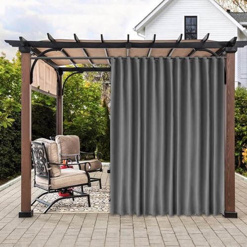 Wasserdichte Outdoor-Vorhänge für Terrasse, Verdunkelungsvorhänge für Pavillon- und Terrassentüren, Sonnenschutz und Wärmeisolierung, 2,7 x 2,7 m, Grau Wasserdichte Outdoor-Vorhänge für Terrasse, Verdunkelungsvorhänge für Pavillon- und Terrassentüren, Sonnenschutz und Wärmeisolierung, 2,7 x 2,7 m, Grau von Generisch