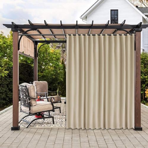 Wasserdichte Outdoor-Vorhänge für Terrasse und Pavillon, Verdunkelungsvorhänge mit Wärmeisolierung, Beige, 3,2 x 2,1 m, ideal für ein verbessertes Leben im Freien Wasserdichte Outdoor-Vorhänge für Terrasse und Pavillon, Verdunkelungsvorhänge mit Wärmeisolierung, Beige, 3,2 x 2,1 m, ideal für ein verbessertes Leben im Freien von Generisch