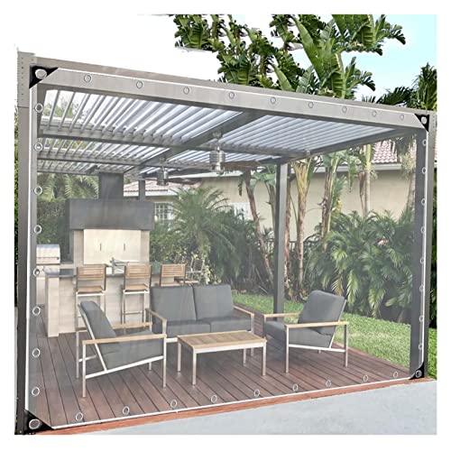 Wasserdichte Outdoor-Vorhänge mit Ösen, anpassbare transparente Pergola-Seitenteile – tragbare transparente Plane für Terrasse, Größe 4 x 4 m Wasserdichte Outdoor-Vorhänge mit Ösen, anpassbare transparente Pergola-Seitenteile – tragbare transparente Plane für Terrasse, Größe 4 x 4 m von Generisch