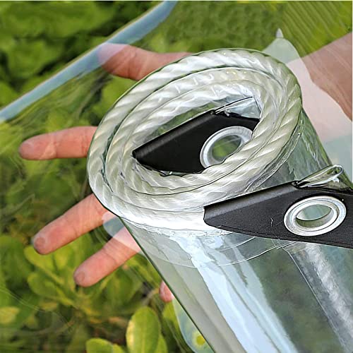 Wasserdichte PVC Abdeckplane, 0,4 mm Dicke, strapazierfähige transparente Abdeckung mit Ösen, wetterfeste verstellbare Allzweckplane Wasserdichte PVC Abdeckplane, 0,4 mm Dicke, strapazierfähige transparente Abdeckung mit Ösen, wetterfeste verstellbare Allzweckplane von Generisch