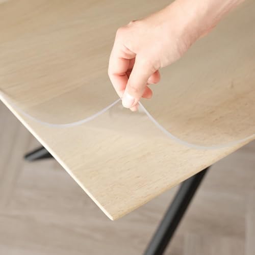 Wasserdichte PVC-Tischabdeckung, rutschfester Vinyl-Schreibtischschutz für Couchtisch, Schreibtisch, 5 mm dick, verschiedene Größen (90 x 150 cm, 40, 60, 80, 100 cm), transparent von Generisch