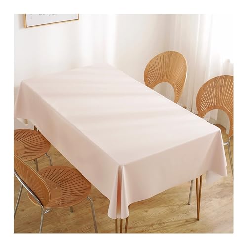Wasserdichte PVC-Tischdecke, rechteckig, 150 x 180 cm, leicht zu reinigen, schmutzabweisend, hellrosa Tischdecke für Küche und Esszimmer von Generisch