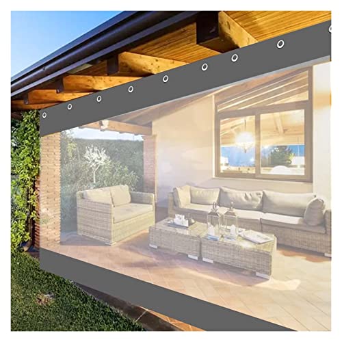 Wasserdichte Pergola Pergola Vorhang mit Metallösen für Außen Terrasse Wetterbeständig und Transparent Kunststoff Visualisierung 0,5mm von Generisch