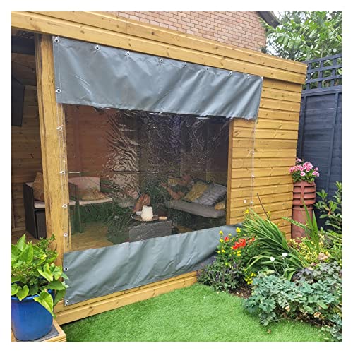 Wasserdichte Pergola-Seitenteile – transparenter PVC-Vorhang für den Außenbereich, anpassbare Größe, Ganzjahresschutz, universelle Passform von Generisch