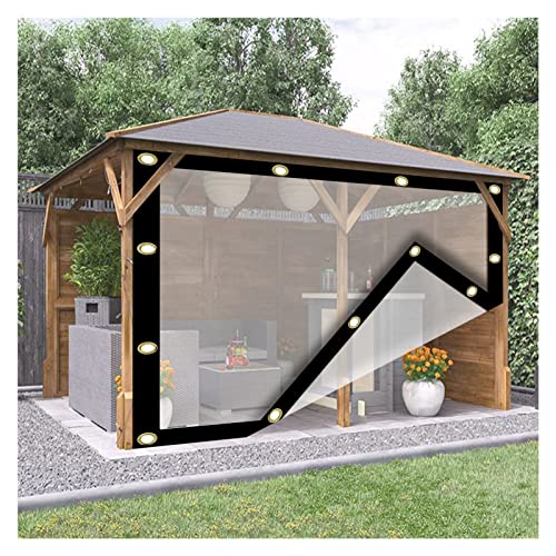 Wasserdichte Pergola-Vorhänge für den Außenbereich, hohe Transparenz, Polyethylen-Material, faltbare Garagenseiten für Veranda/Terrasse, 6 x 5 m, langlebige, wetterfeste Abdeckung. von Generisch