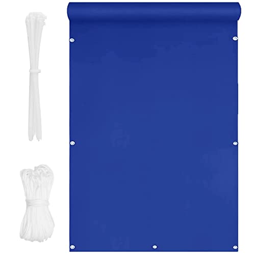 Wasserdichte Polyester-Zaunabdeckung für den Außenbereich, 0,9 x 10 m, mit Aluminiumösen und Seil, ideal für Garten, Terrasse, Pool, Party, Blau – verbessern Sie Ihre Privatsphäre im Freien von Generisch