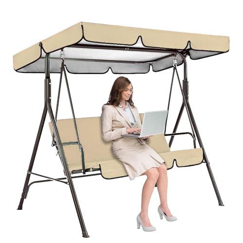 Wasserdichte Terrasse Schwungabdeckung - 3 Sitzer Swing Polish & Banachabdeckung | 210d Silberbeschichteter Oxford -Stoff | UV -resistent & staubdicht | Sonnenschatten Regenschutz für Gartenbankschwan Wasserdichte Terrasse Schwungabdeckung - 3 Sitzer Swing Polish & Banachabdeckung | 210d Silberbeschichteter Oxford -Stoff | UV -resistent & staubdicht | Sonnenschatten Regenschutz für Gartenbankschwan von Generisch