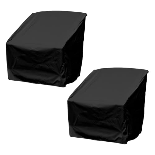 Wasserdichte Terrassenstuhl-Abdeckung – Set mit 2 wasserdichten Abdeckungen für Gartenstühle | Strapazierfähiger Oxford-Stoffbezug für Außen-Sonnenschutz Sonne Snow für PA Wasserdichte Terrassenstuhl-Abdeckung – Set mit 2 wasserdichten Abdeckungen für Gartenstühle | Strapazierfähiger Oxford-Stoffbezug für Außen-Sonnenschutz Sonne Snow für PA von Generisch
