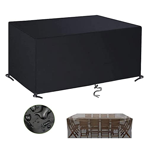 Wasserdichte UV-beständige 420D Oxford Gewebe Terrassenmöbel Abdeckung - Schwarz - 180 x 110 x 100 cm - Schwerlast Outdoor Schutz für Gartenmöbel von Generisch